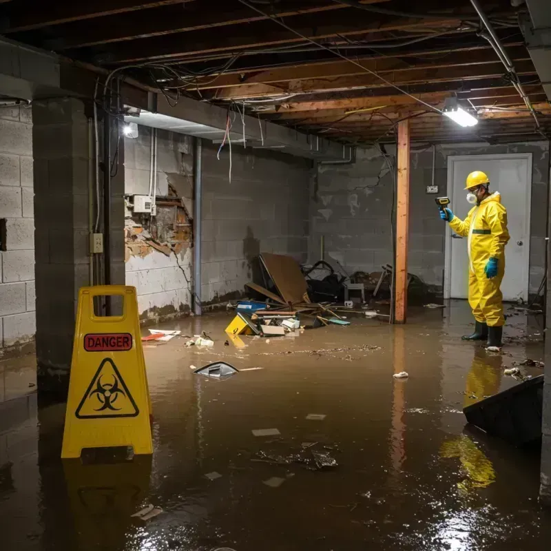 Flooded Basement Electrical Hazard in Jonesboro, IL Property